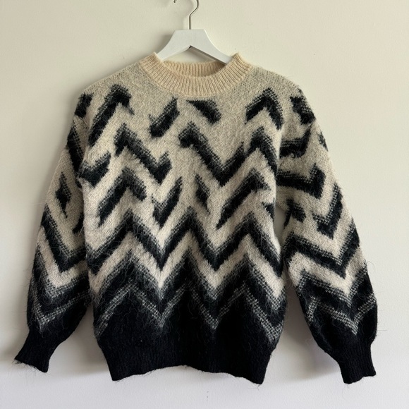 Lumiere zig zag wool/mohair blend sweater size small - Picture 1 of 6